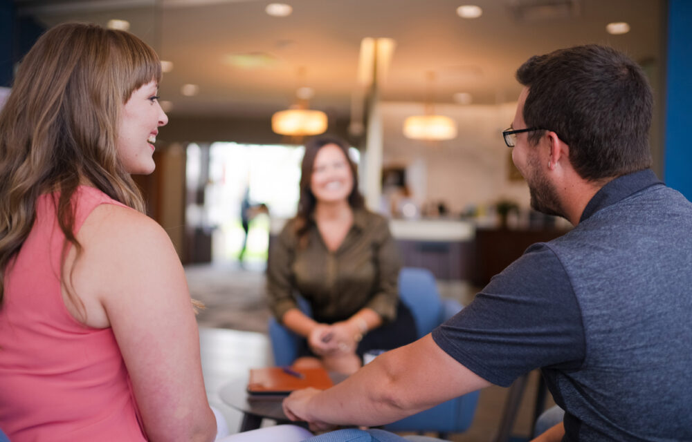 A couple meeting with a banker