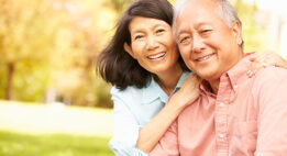 Elderly couple in a park